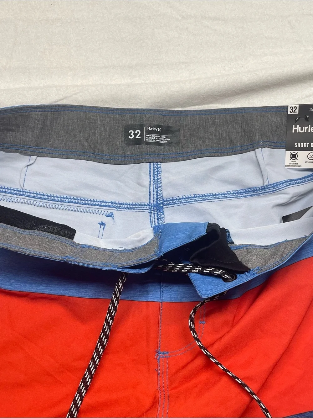 Hurley Men’s Blue & Red Colorblock Swim Board Shorts